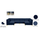  Manufacturer Color_Navy -- Alina 116.5" Navy Velvet Upholstered 6 pc Modular Sectional IMAGE 15