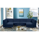  Manufacturer Color_Navy -- Alina 116.5" Navy Velvet Upholstered 6 pc Modular Sectional IMAGE 4