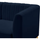  Manufacturer Color_Navy -- Alina 116.5" Navy Velvet Upholstered 6 pc Modular Sectional IMAGE 5