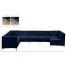 Manufacturer Color_Navy -- Alina 142" Navy Velvet Upholstered 8 pc Modular Sectional IMAGE 18