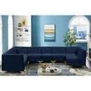  Manufacturer Color_Navy -- Alina 142" Navy Velvet Upholstered 8 pc Modular Sectional IMAGE 3