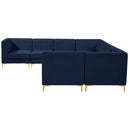  Manufacturer Color_Navy -- Alina 142" Navy Velvet Upholstered 8 pc Modular Sectional IMAGE 6