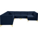  Manufacturer Color_Navy -- Alina 142" Navy Velvet Upholstered 8 pc Modular Sectional IMAGE 7