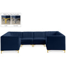 Manufacturer Color_Navy -- Alina 116.5" Navy Velvet Upholstered 8 pc Modular Sectional IMAGE 1