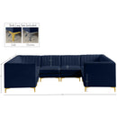  Manufacturer Color_Navy -- Alina 116.5" Navy Velvet Upholstered 8 pc Modular Sectional IMAGE 20