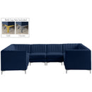  Manufacturer Color_Navy -- Alina 116.5" Navy Velvet Upholstered 8 pc Modular Sectional IMAGE 2