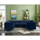  Manufacturer Color_Navy -- Alina 116.5" Navy Velvet Upholstered 8 pc Modular Sectional IMAGE 4