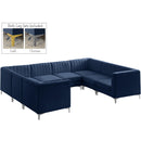  Manufacturer Color_Navy -- Alina 116.5" Navy Velvet Upholstered 8 pc Modular Sectional IMAGE 6