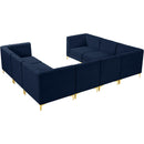  Manufacturer Color_Navy -- Alina 116.5" Navy Velvet Upholstered 8 pc Modular Sectional IMAGE 9