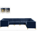  Manufacturer Color_Navy -- Alina 142" Navy Velvet Upholstered 8 pc Modular Sectional IMAGE 19