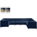  Manufacturer Color_Navy -- Alina 142" Navy Velvet Upholstered 8 pc Modular Sectional IMAGE 2