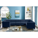  Manufacturer Color_Navy -- Alina 142" Navy Velvet Upholstered 8 pc Modular Sectional IMAGE 4