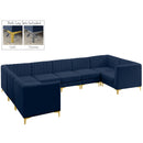  Manufacturer Color_Navy -- Alina 142" Navy Velvet Upholstered 8 pc Modular Sectional IMAGE 5