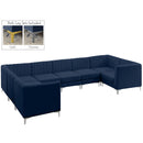  Manufacturer Color_Navy -- Alina 142" Navy Velvet Upholstered 8 pc Modular Sectional IMAGE 6