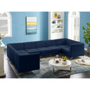  Manufacturer Color_Navy -- Alina 142" Navy Velvet Upholstered 8 pc Modular Sectional IMAGE 8