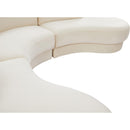  Manufacturer Color_Cream -- Rosa 135" Cream Velvet Upholstered 3 pc Sectional IMAGE 10