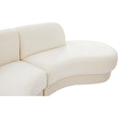  Manufacturer Color_Cream -- Rosa 135" Cream Velvet Upholstered 3 pc Sectional IMAGE 12