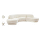  Manufacturer Color_Cream -- Rosa 135" Cream Velvet Upholstered 3 pc Sectional IMAGE 14