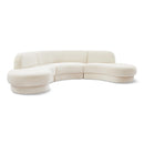 Manufacturer Color_Cream -- Rosa 135" Cream Velvet Upholstered 3 pc Sectional IMAGE 1