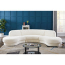 Manufacturer Color_Cream -- Rosa 135" Cream Velvet Upholstered 3 pc Sectional IMAGE 2