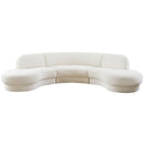  Manufacturer Color_Cream -- Rosa 135" Cream Velvet Upholstered 3 pc Sectional IMAGE 4