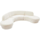  Manufacturer Color_Cream -- Rosa 135" Cream Velvet Upholstered 3 pc Sectional IMAGE 5