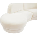  Manufacturer Color_Cream -- Rosa 135" Cream Velvet Upholstered 3 pc Sectional IMAGE 6