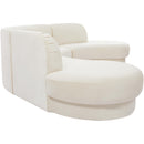  Manufacturer Color_Cream -- Rosa 135" Cream Velvet Upholstered 3 pc Sectional IMAGE 8