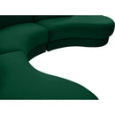  Manufacturer Color_Green -- Rosa 135" Green Velvet Upholstered 3 pc Sectional IMAGE 10