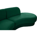  Manufacturer Color_Green -- Rosa 135" Green Velvet Upholstered 3 pc Sectional IMAGE 12