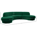  Manufacturer Color_Green -- Rosa 135" Green Velvet Upholstered 3 pc Sectional IMAGE 13