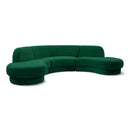  Manufacturer Color_Green -- Rosa 135" Green Velvet Upholstered 3 pc Sectional IMAGE 1