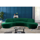  Manufacturer Color_Green -- Rosa 135" Green Velvet Upholstered 3 pc Sectional IMAGE 2
