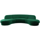  Manufacturer Color_Green -- Rosa 135" Green Velvet Upholstered 3 pc Sectional IMAGE 4