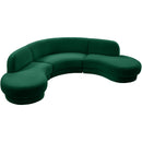  Manufacturer Color_Green -- Rosa 135" Green Velvet Upholstered 3 pc Sectional IMAGE 5