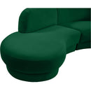  Manufacturer Color_Green -- Rosa 135" Green Velvet Upholstered 3 pc Sectional IMAGE 6
