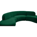  Manufacturer Color_Green -- Rosa 135" Green Velvet Upholstered 3 pc Sectional IMAGE 9
