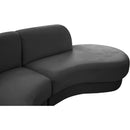  Manufacturer Color_Grey -- Rosa 135" Grey Velvet Upholstered 3 pc Sectional IMAGE 12