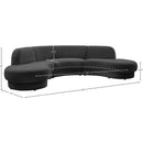  Manufacturer Color_Grey -- Rosa 135" Grey Velvet Upholstered 3 pc Sectional IMAGE 13