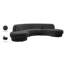 Manufacturer Color_Grey -- Rosa 135" Grey Velvet Upholstered 3 pc Sectional IMAGE 14