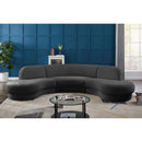  Manufacturer Color_Grey -- Rosa 135" Grey Velvet Upholstered 3 pc Sectional IMAGE 2