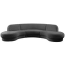  Manufacturer Color_Grey -- Rosa 135" Grey Velvet Upholstered 3 pc Sectional IMAGE 4