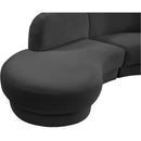  Manufacturer Color_Grey -- Rosa 135" Grey Velvet Upholstered 3 pc Sectional IMAGE 6