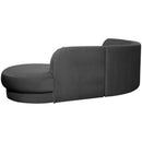  Manufacturer Color_Grey -- Rosa 135" Grey Velvet Upholstered 3 pc Sectional IMAGE 7