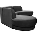  Manufacturer Color_Grey -- Rosa 135" Grey Velvet Upholstered 3 pc Sectional IMAGE 8