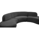  Manufacturer Color_Grey -- Rosa 135" Grey Velvet Upholstered 3 pc Sectional IMAGE 9