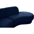  Manufacturer Color_Navy -- Rosa 135" Navy Velvet Upholstered 3 pc Sectional IMAGE 12