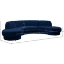  Manufacturer Color_Navy -- Rosa 135" Navy Velvet Upholstered 3 pc Sectional IMAGE 13