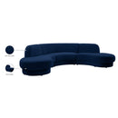  Manufacturer Color_Navy -- Rosa 135" Navy Velvet Upholstered 3 pc Sectional IMAGE 14