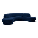  Manufacturer Color_Navy -- Rosa 135" Navy Velvet Upholstered 3 pc Sectional IMAGE 1